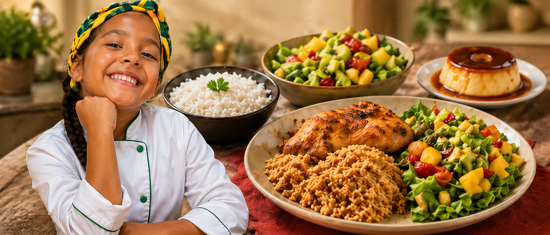 Almoço especial de Dia das Mães servido à mesa